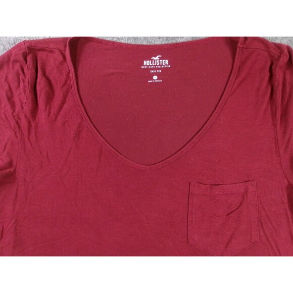 Hollister Top Women Medium Burgundy Base Layer Flowy Causal Everyday Basic Day - Picture 2 of 10